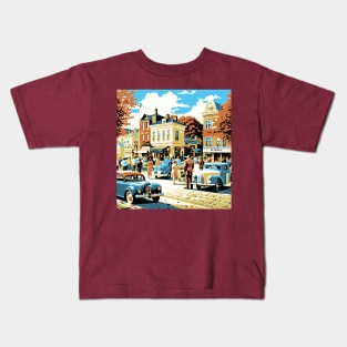 Small-Town Retro Dreamscape Kids T-Shirt